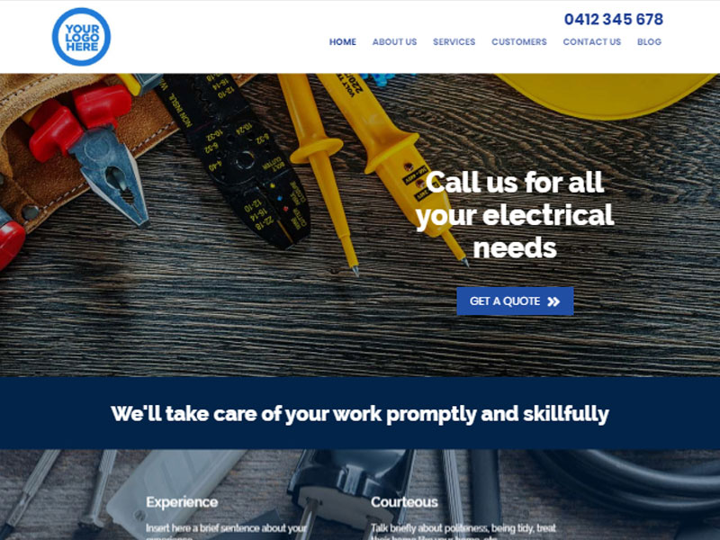 electricians website design 1